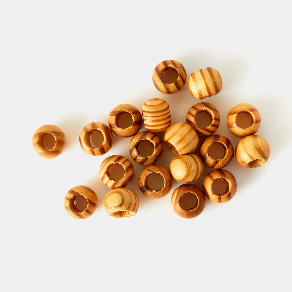 Stained Round Wood Beads
